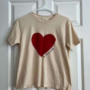 Sezane La Chamade Cream T-Shirt | Size Extra Small | NWT